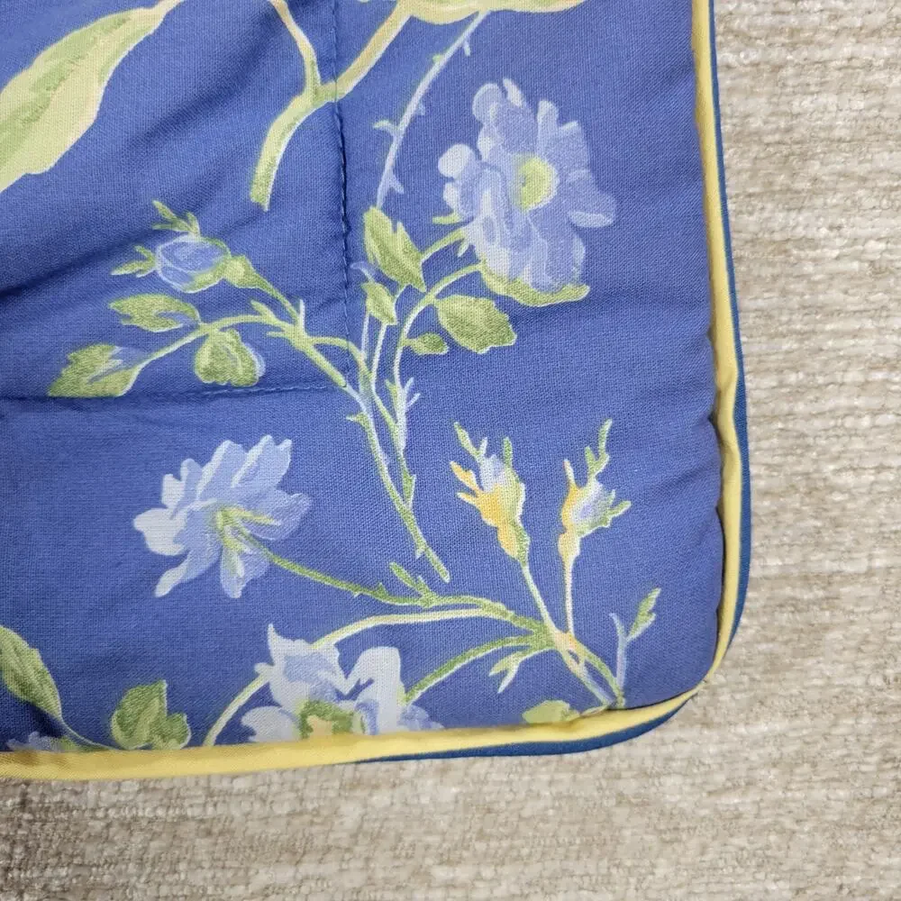 Laura Ashley Cassidy Pillow Shams Standard Blue Yellow Floral Pair Cottagecore